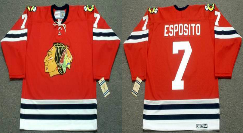 2019 Men Chicago Blackhawks 7 Esposito red CCM NHL jerseys